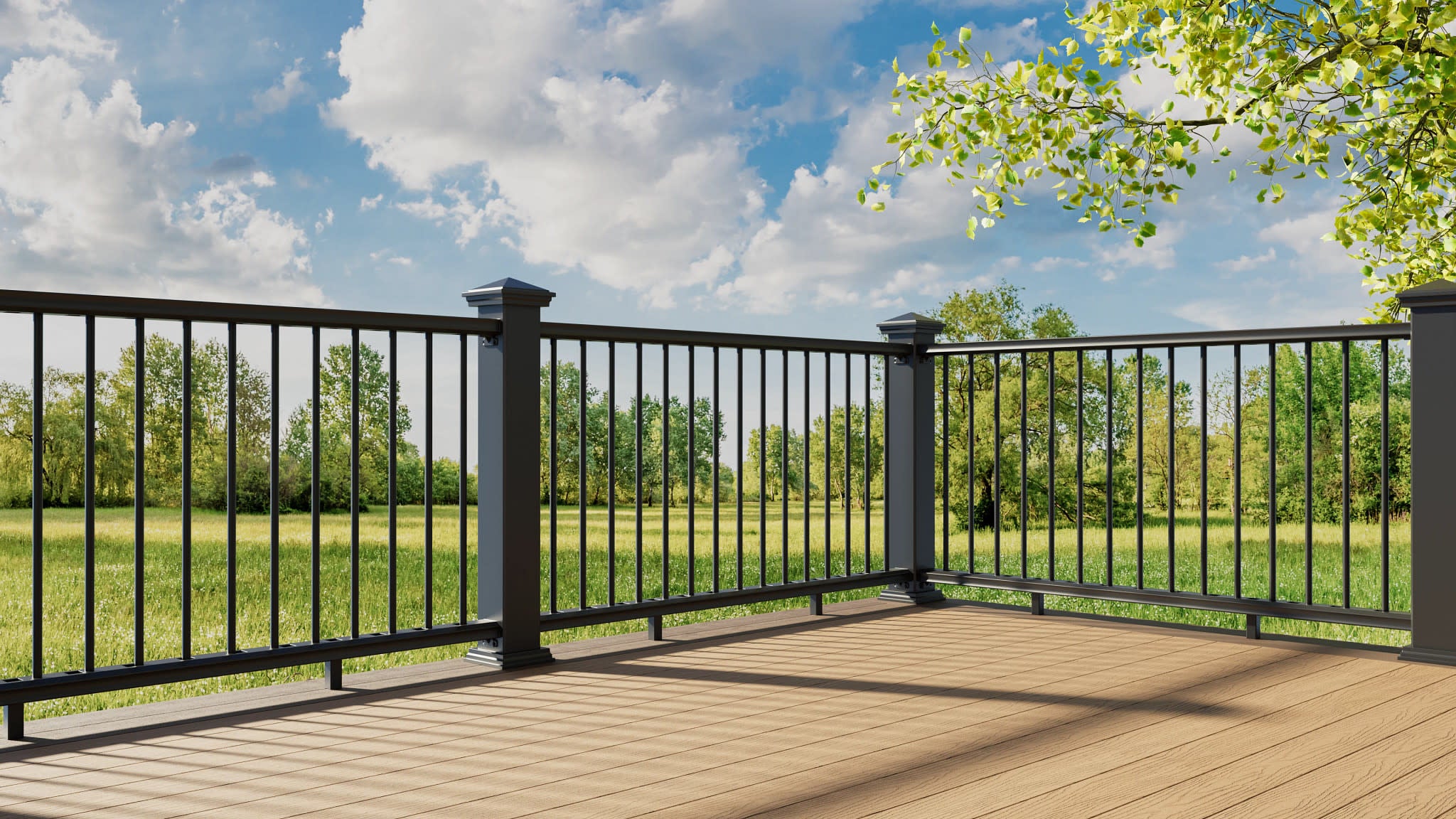 Rail Kit Brio Stair Round Baluster Fiberon Composite Decking, Railing